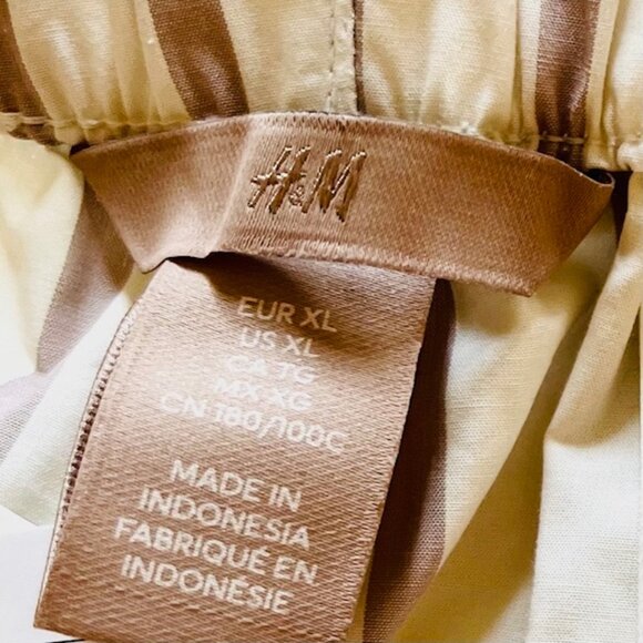 H & M Striped Wide Leg Pants in White/Beige (XL) New with Tag - Picture 8 of 10